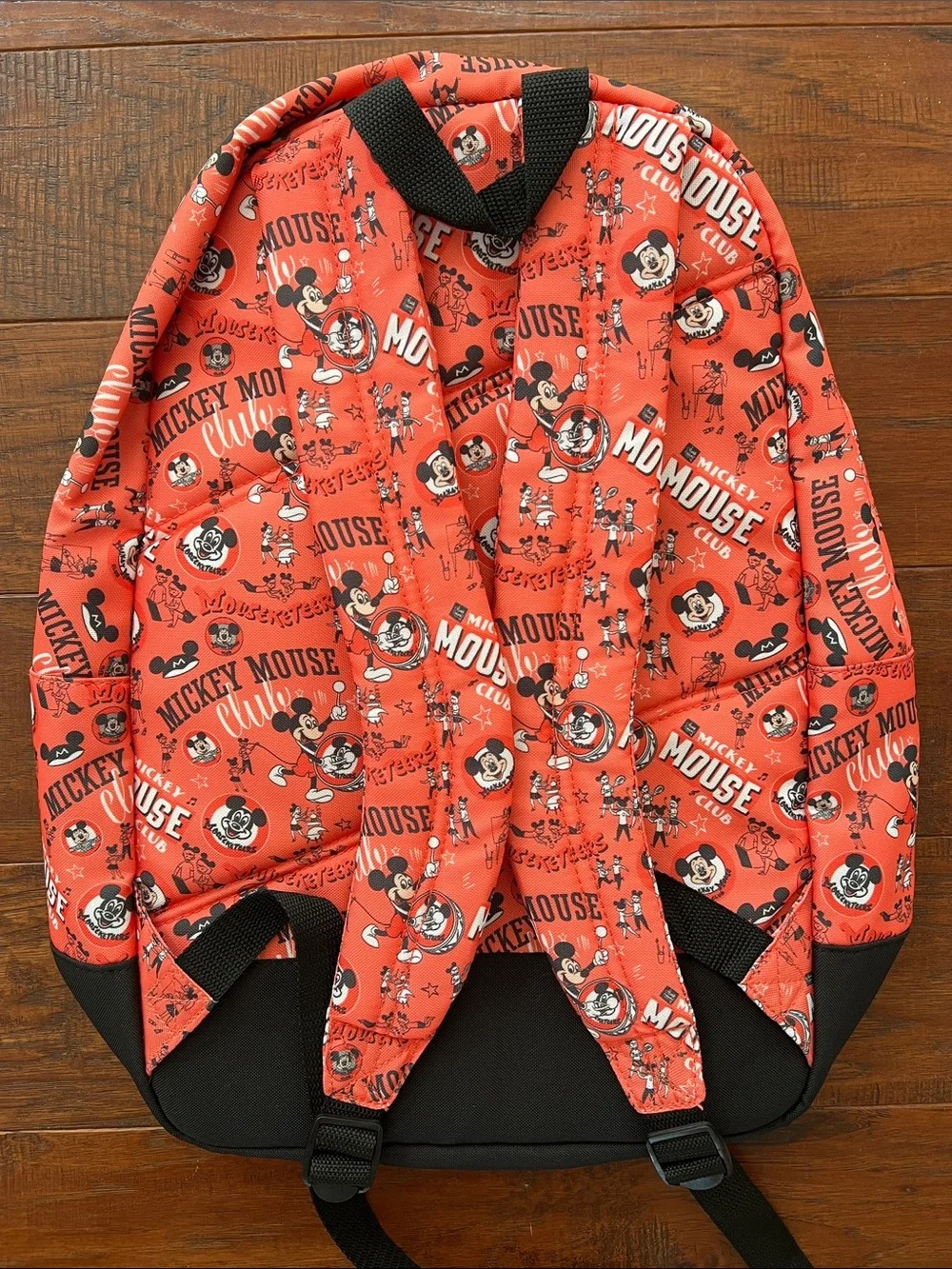 Red Mickey Mouse Club Printed Backpack